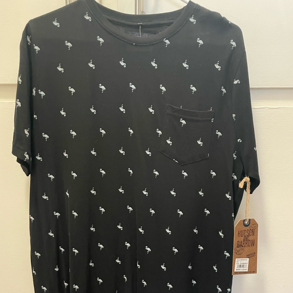 Flamingo pattern pocket tee